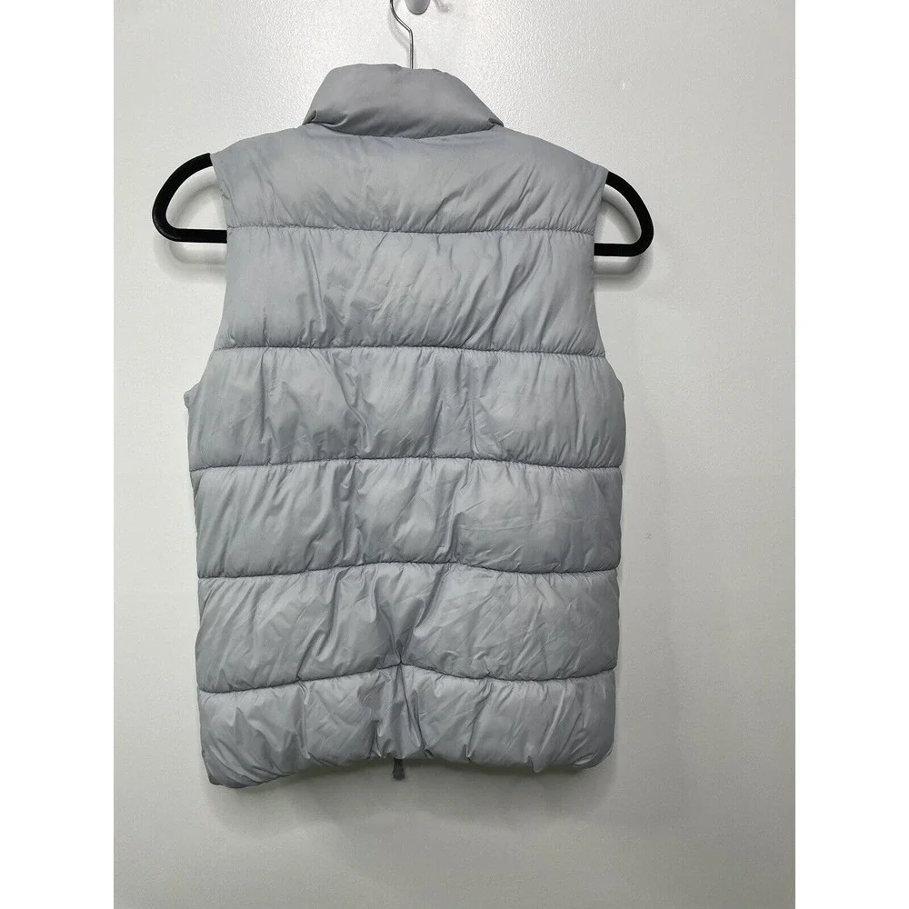 Old Navy Kids XL 14 Puffer Vest Light Gray Fleece Lined Quilted Full Zip Jacket